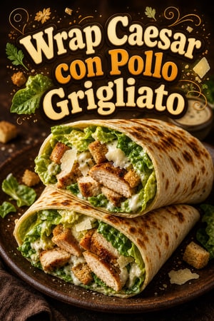 Wrap di Pollo alla Cesare con Salsa Cremosa e Croccante