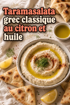 Taramasalata grec classique au citron et huile d'olive
