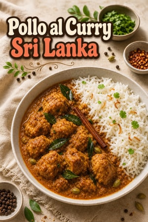 Pollo al Curry dello Sri Lanka Autentico con Riso Basmati