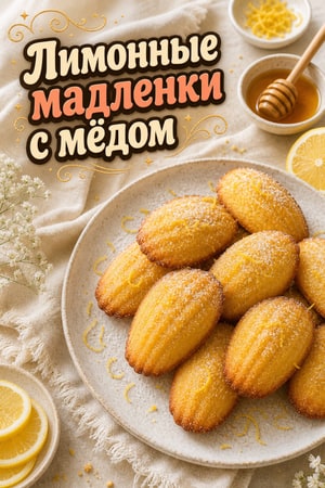 Классическое французское печенье Мадлен с лимоном и медом