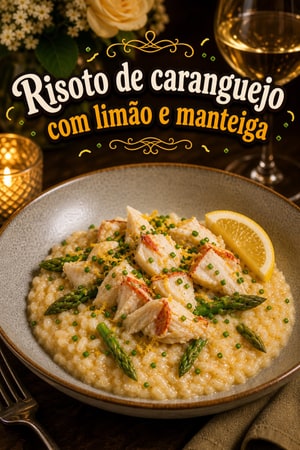 Risoto de Caranguejo com Manteiga e Limão Siciliano
