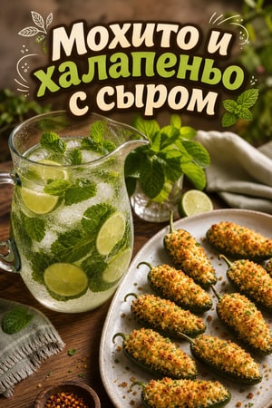 Мохито из кувшина и острые сыр-чили закуски на пятницу
