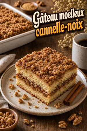 Gâteau à la crème sure et streusel à la cannelle