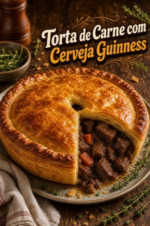 Torta de Carne com Cerveja Guinness e Massa Folhada