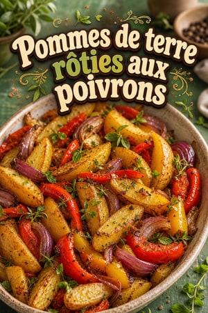 Pommes de terre rôties aux poivrons et oignons