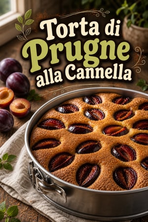 Torta di Prugne Classica di Fine Estate alla Cannella