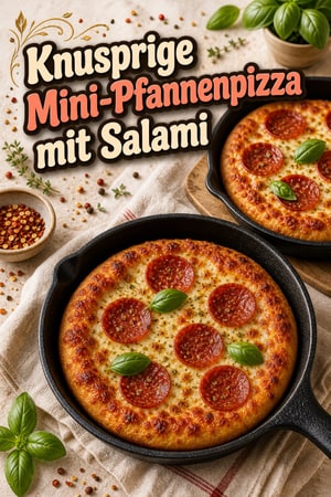 Knusprige Mini-Pfannenpizza mit Salami – Einfach & Lecker