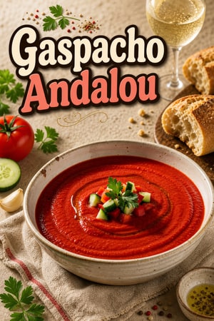 Authentique Gaspacho Espagnol Rafraîchissant aux Herbes