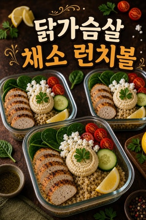 가족이 좋아하는 미리 준비하는 건강한 닭가슴살 채소 퀴노아 메이크어헤드 런치볼 간편한 점심 도시락 레시피