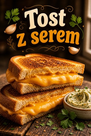 Chrupiący tost z serem z frytkownicy i masłem ziołowym