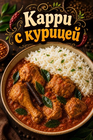 Аутентичное ланкийское куриное карри с ароматным рисом