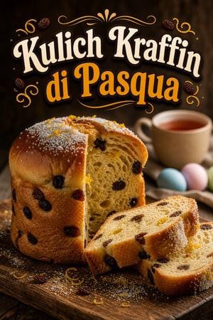 Kulich Kraffin di Pasqua: pane dolce russo alto e burroso