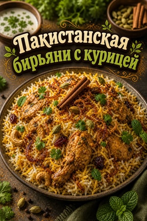 Ароматная пакистанская куриная бирьяни с йогуртом и шафраном