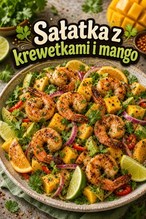 Sałatka fusion z krewetkami i mango: smak Tajlandii i Meksyku