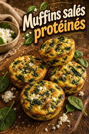 Muffins protéinés salés aux œufs, cottage cheese et épinards