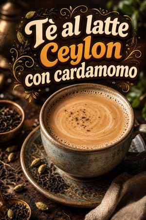 Tè al latte Ceylon classico con cardamomo, profumato