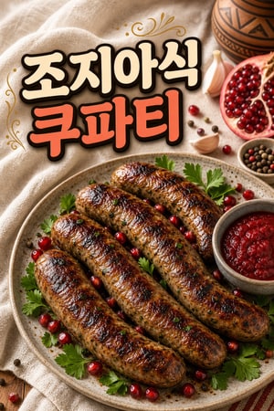 조지아식 전통 쿠파티: 육즙 가득한 매콤한 수제 돼지고기 소시지 레시피
