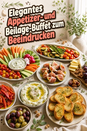 Elegantes Appetizer- und Beilage-Buffet zum Beeindrucken