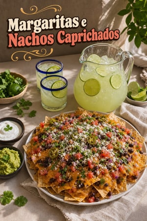 Margarita em Jarra e Nachos Carregados para Sexta à Noite