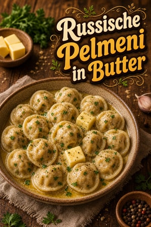 Pelmeni: Russische Fleischknödel in Butter gekocht