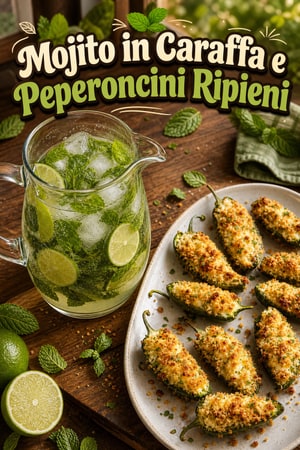 Mojito in Caraffa e Peperoncini Ripieni di Formaggio per il Venerdì Sera