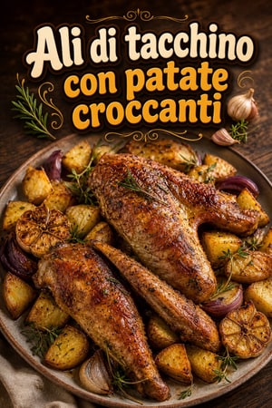 Ali di Tacchino Arrosto con Patate Croccanti e Erbe Aromatiche