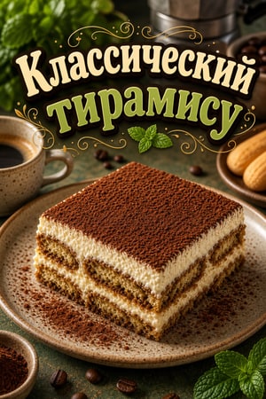 Классический итальянский тирамису с эспрессо и маскарпоне
