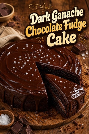 Decadent Chocolate Fudge Cake with Dark Ganache and Sea Salt