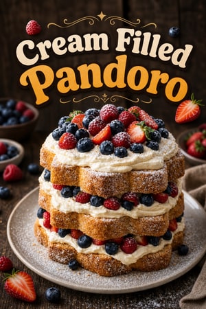 Cream Filled Pandoro with Mascarpone and Fresh Berries