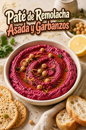 Paté de Remolacha Asada y Garbanzos con Limón Fresco
