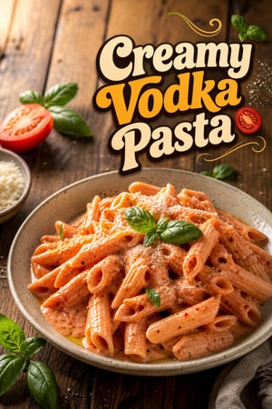 Creamy Vodka Pasta with San Marzano Tomatoes and Basil
