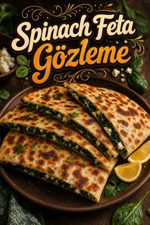Traditional Spinach and Feta Gözleme (Turkish Flatbread)