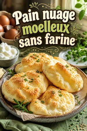 Pain nuage moelleux sans farine — léger et low-carb