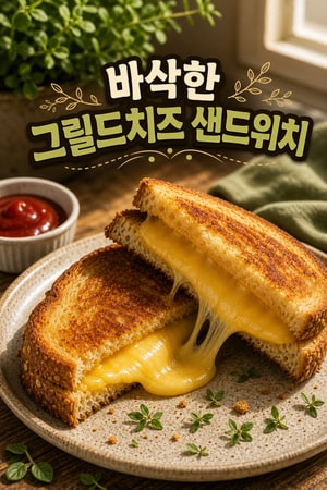 에어프라이어로 8분 완성: 초간단 겉은 바삭하고 속은 녹는 궁극의 그릴드치즈 샌드위치 레시피