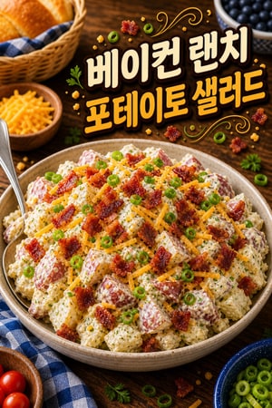 홈파티의 주인공! 베이컨 랜치 포테이토 샐러드 황금 레시피