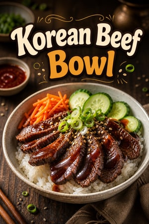 Korean Beef Bowl with Gochujang Soy Glaze and Rice
