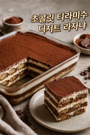 초콜릿 티라미수 디저트 라자냐 - 노베이크 계층형 케이크