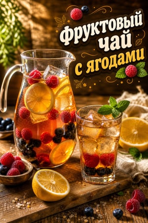 Освежающий фруктовый чай с ягодами и цитрусом