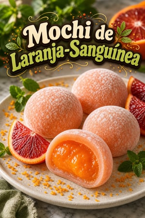 Mochi de Laranja-Sanguínea com Recheio Cítrico Vibrante