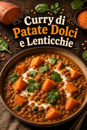 Curry Nutriente di Patate Dolci e Lenticchie con Spinaci