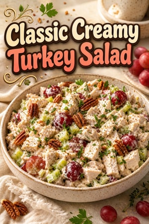 Classic Creamy Turkey Salad with Grapes and Pecans