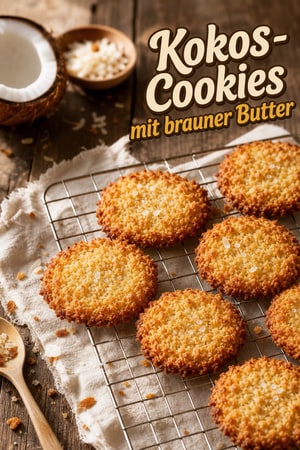 Kokos-Cookies mit brauner Butter und gerösteter Kokosnuss