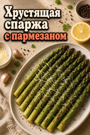 Хрустящая спаржа в аэрофритюрнице с пармезаном и чесноком