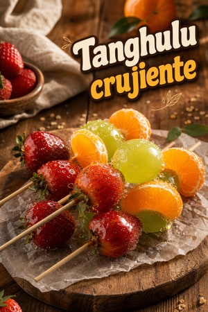 Tanghulu crujiente y dulce: brochetas de fruta fácil