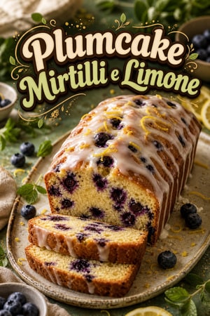 Plumcake Classico ai Mirtilli e Limone con Glassatura Dolce