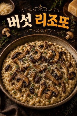 풍미 가득한 모듬 버섯 리조또 만들기: 파마산 치즈와 타임의 조화