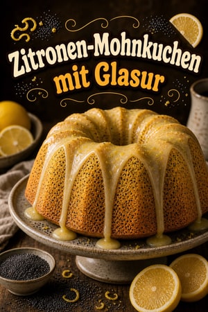 Klassischer Zitronen-Mohnkuchen mit Buttermilchglasur