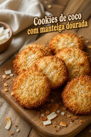 Cookies de coco tostado com manteiga dourada
