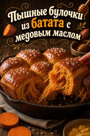 Пышные булочки из батата с медовым маслом