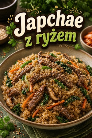 Smażony ryż z makaronem japchae – koreański przysmak